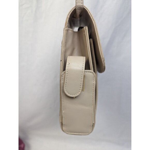 Buxton Ivory Leather Multi Pocket Flap Top Crossbody Shoulder Handbag Purse - Picture 4 of 9